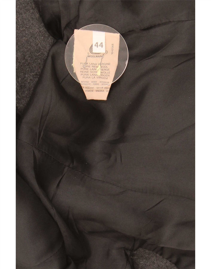Giacca Blazer 5 Bottoni Donna Benetton IT 44 Lana Vergine Grigio Medio