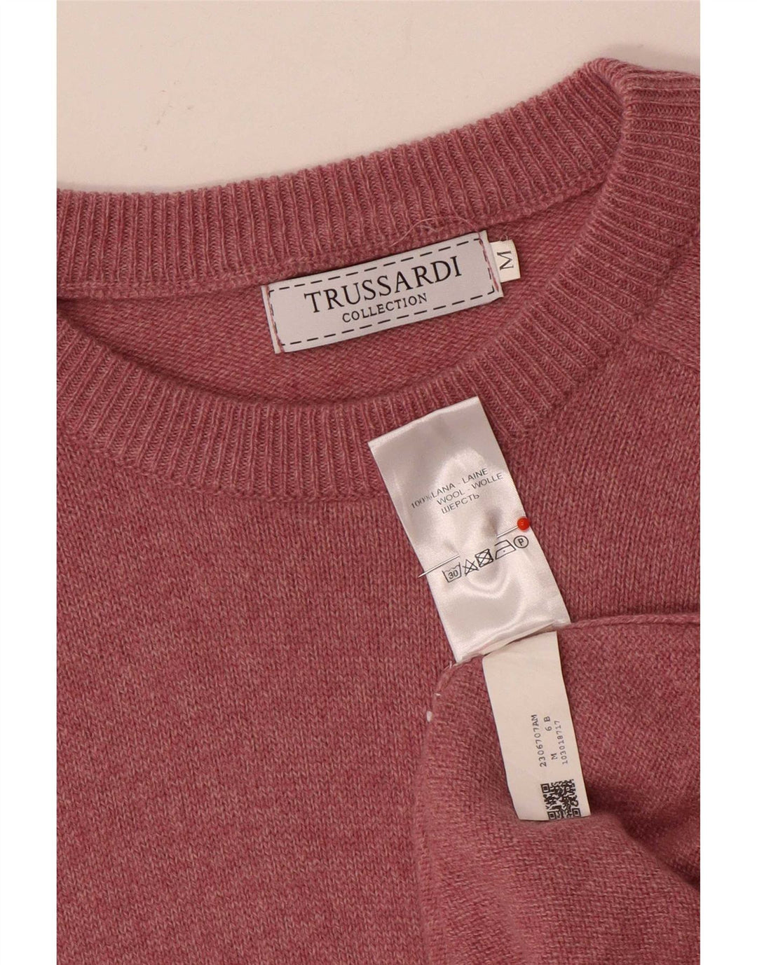 Maglione Uomo Girocollo Trussardi Lana Rosa Medio