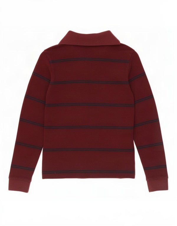 Polo Kappa Bambino Manica Lunga 9-10 Anni Cotone Rigato Bordeaux