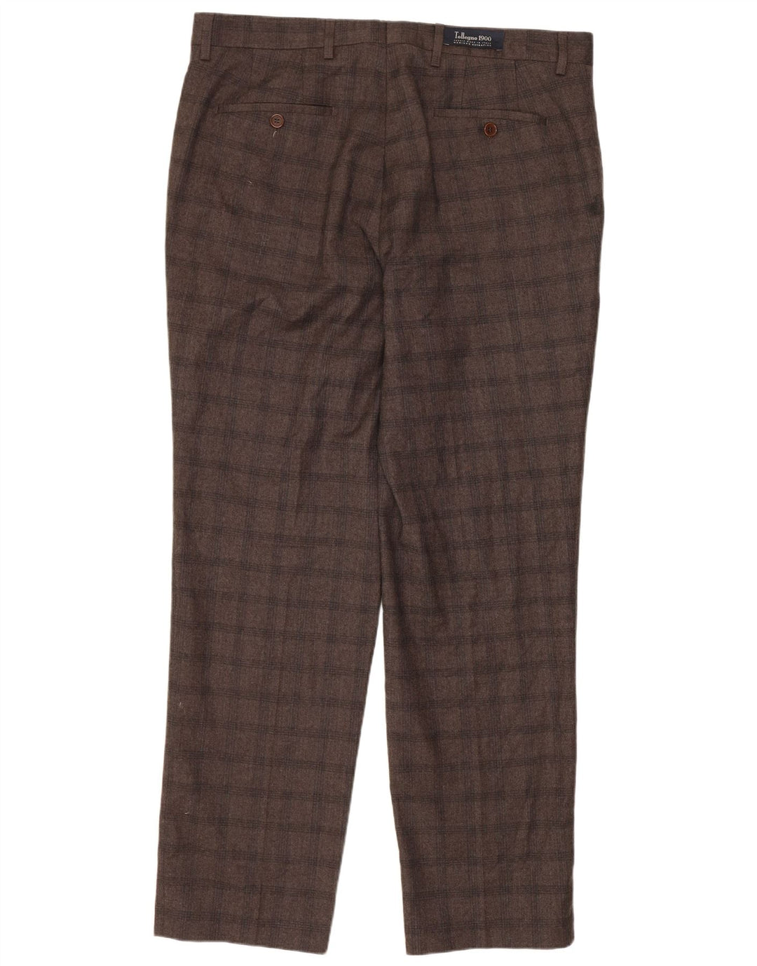 MARKS & SPENCER Pantaloni da abito su misura da uomo W34 L31 a quadri marroni