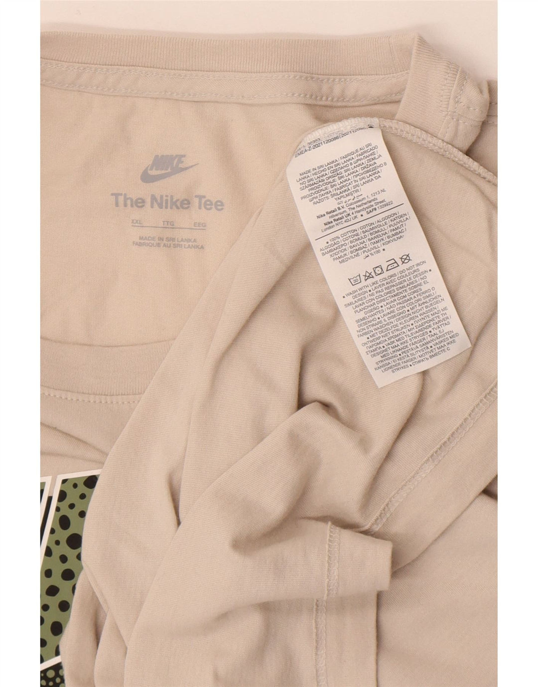 T-shirt grafica da uomo Nike Top 2XL in cotone beige