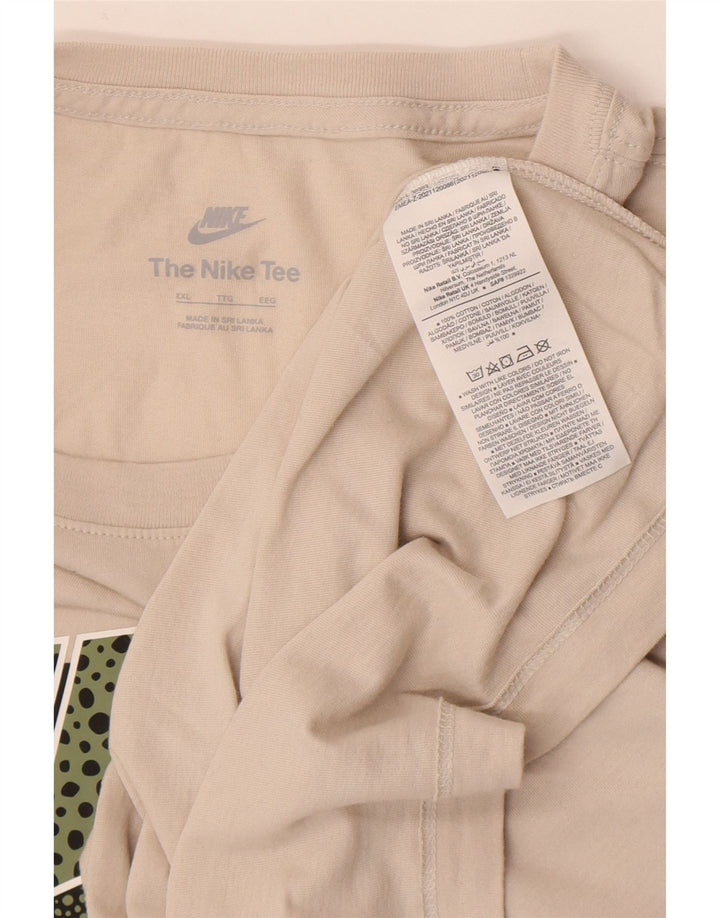 T-shirt grafica da uomo Nike Top 2XL in cotone beige