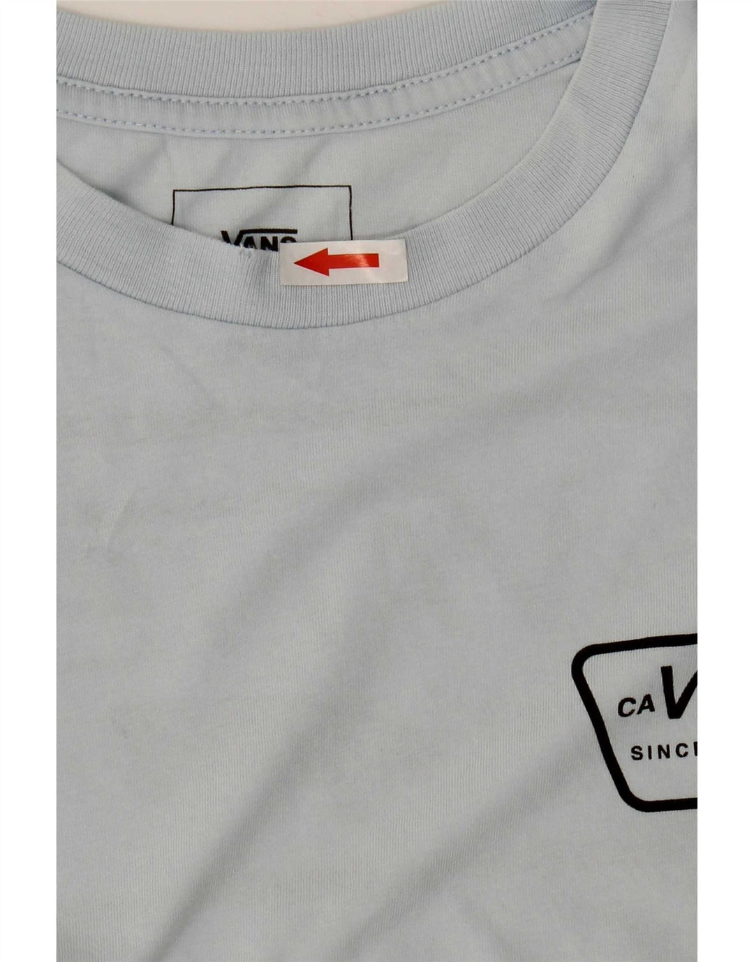 T-shirt grafica personalizzata da uomo Vans Top piccola in cotone blu