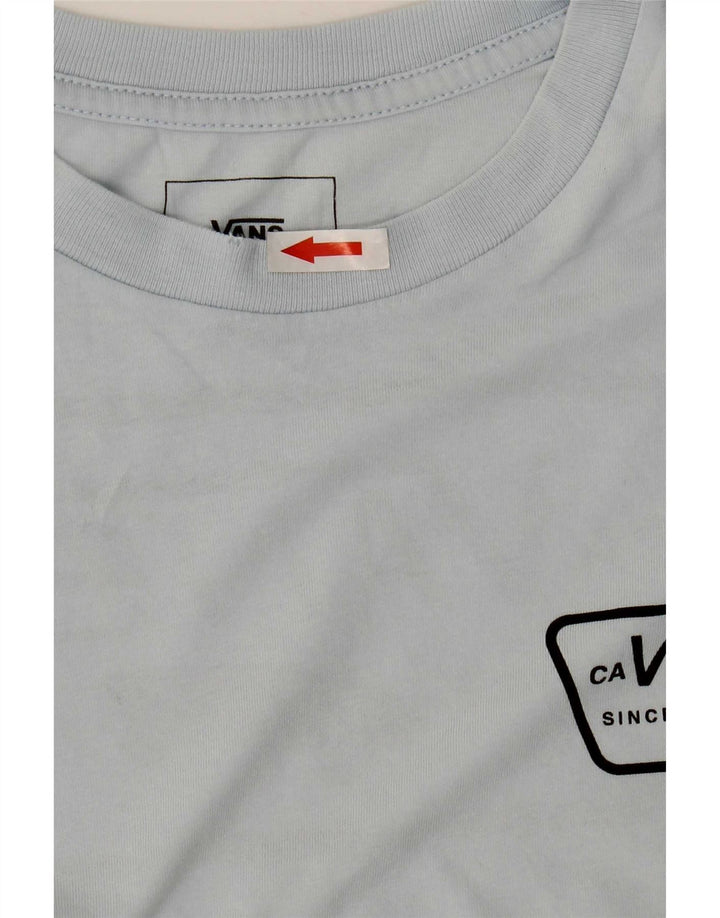 T-shirt grafica personalizzata da uomo Vans Top piccola in cotone blu