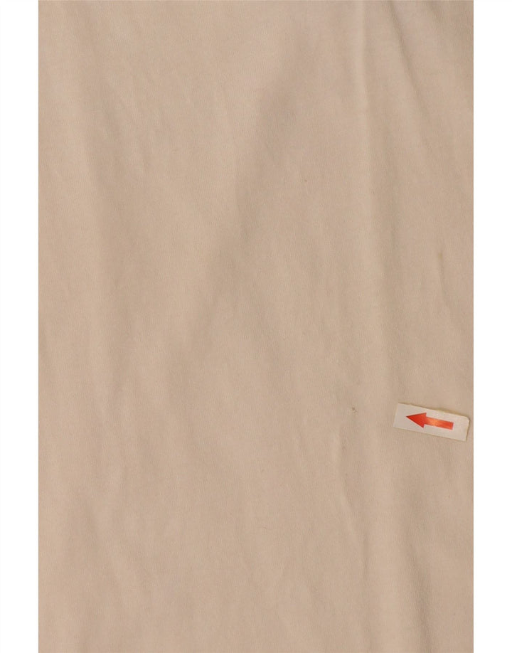 T-shirt ASICS da uomo con collo e zip, taglia grande, colore bianco sporco