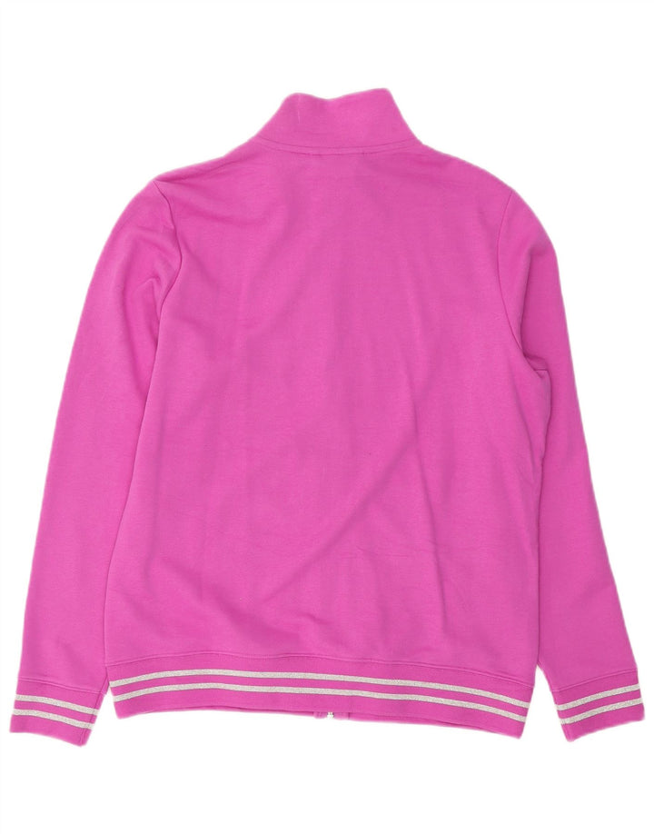 PUMA Womens Tracksuit Top Jacket UK 14 Large Pink Cotton
