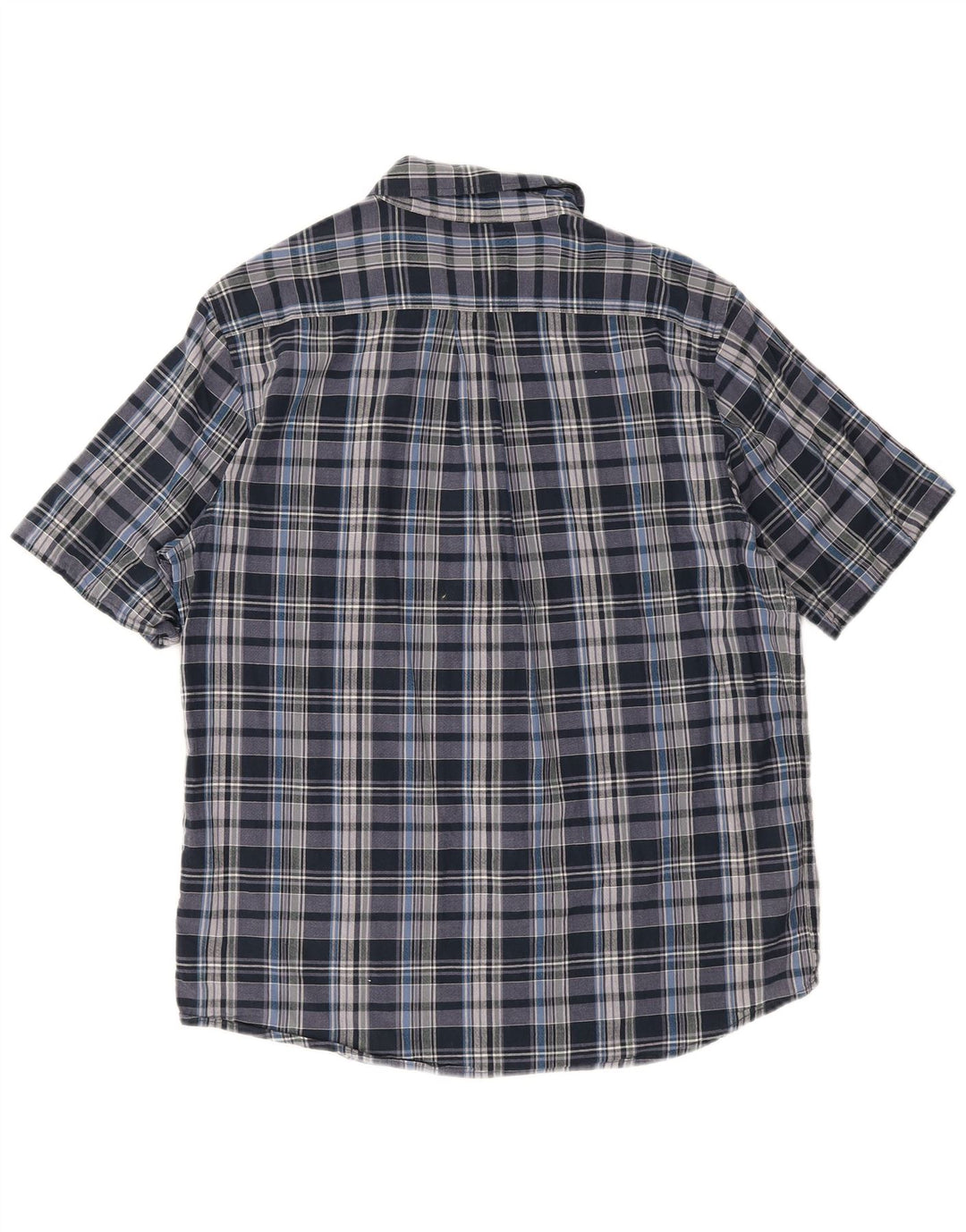 Camicia Woolrich da uomo a maniche corte, vestibilità regolare, grande cotone scozzese blu