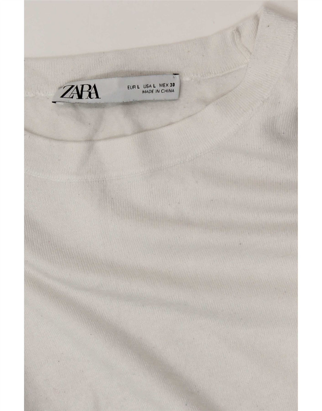 Maglione maglione con scollo a barca da donna Zara UK 14 grande bianco