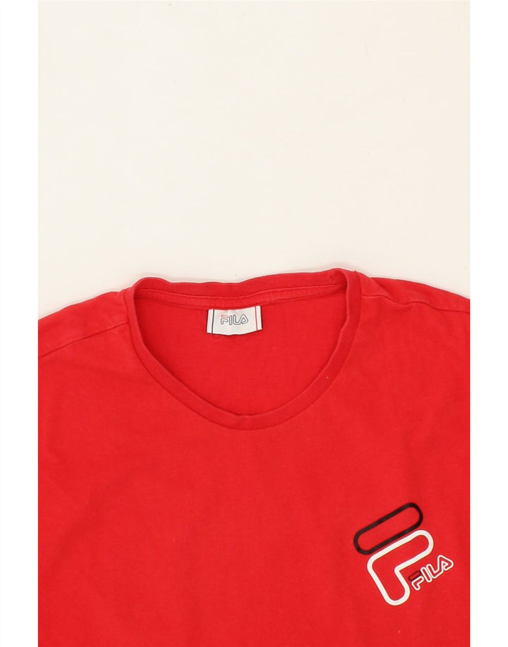 FILA Mens Graphic T-Shirt Top Small Red Cotton Vintage Fila and Second-Hand Fila from Messina Hembry 