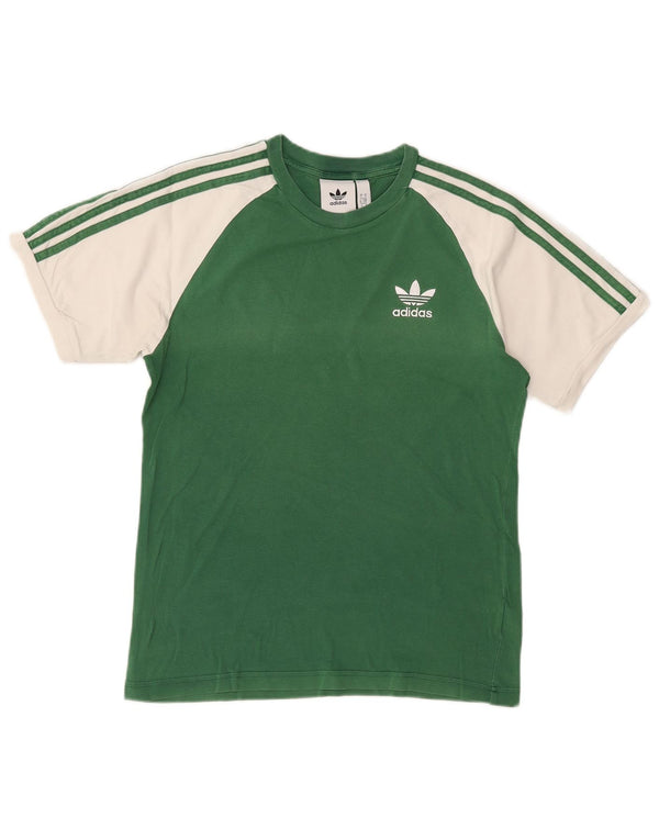 T-shirt da uomo Adidas Top Small verde color block in poliestere