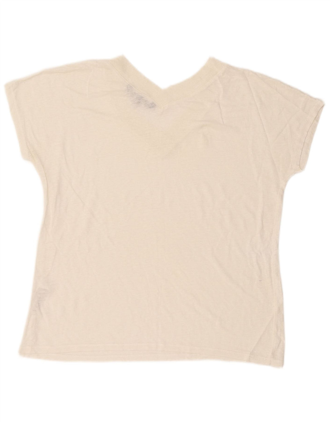T-shirt corta da donna French Connection Top UK 10 piccolo lino bianco sporco