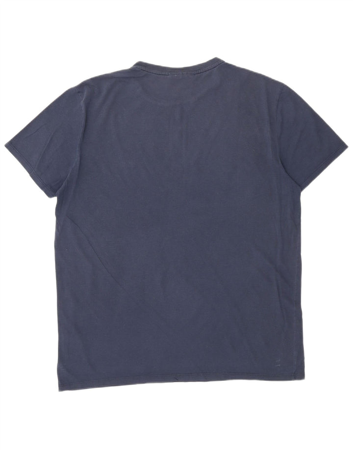 T-shirt da uomo Lacoste Top Large in cotone blu navy
