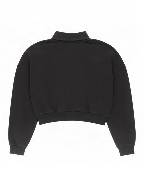 Felpa Nike Donna Crop Oversize con Zip e Collo Maglione UK 6 XS Cotone Nero