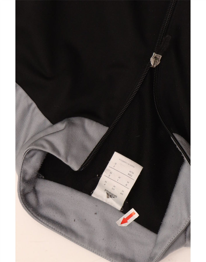 Giacca da ginnastica da uomo Adidas, giacca media, colore nero, in poliestere color block