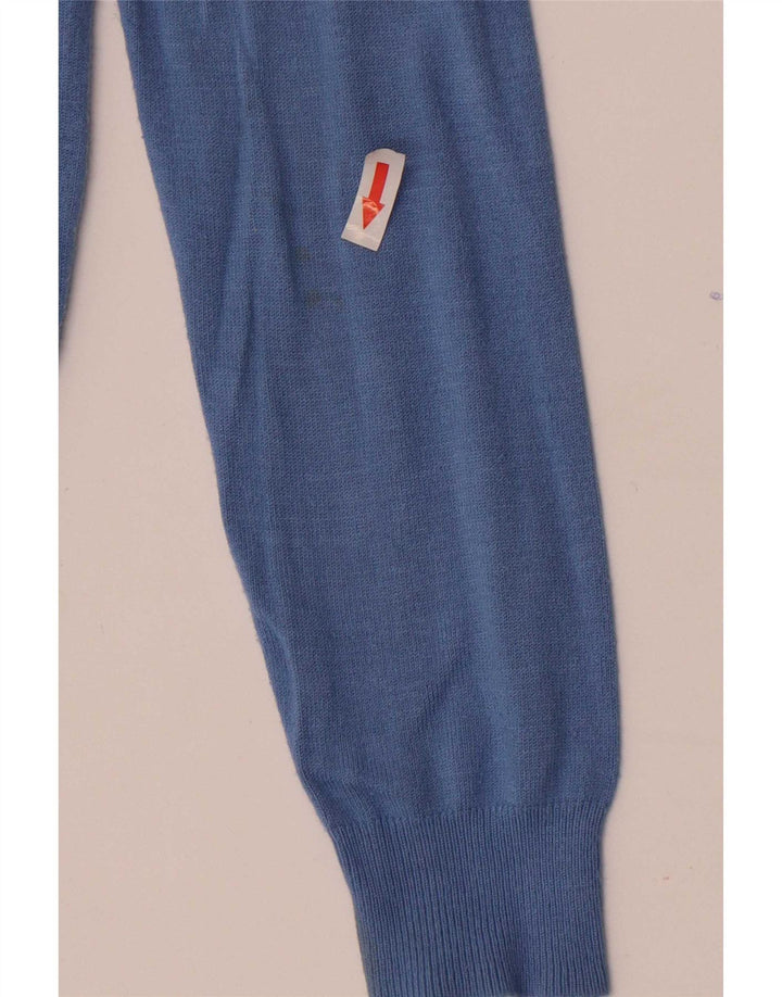 Maglione cardigan corto da donna Marks & Spencer UK 10 piccolo viscosa blu