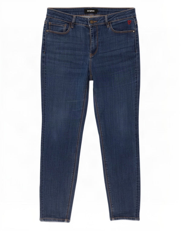 Jeans skinny Desigual da donna a vita media EU 42 Large W30 L27 Blu navy