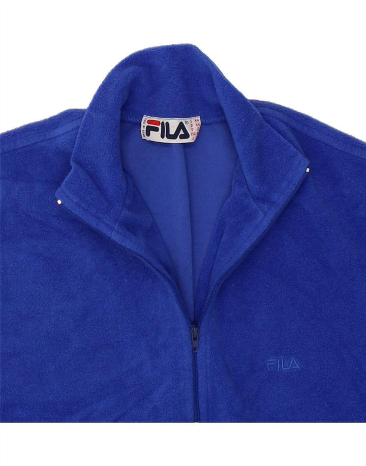 FILA Womens Zip Neck Fleece Jumper IT 44 Medium Blue Vintage Fila and Second-Hand Fila from Messina Hembry 
