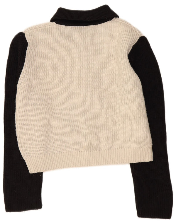Maglione cardigan corto da donna Zara UK 14 Acrilico color block nero medio