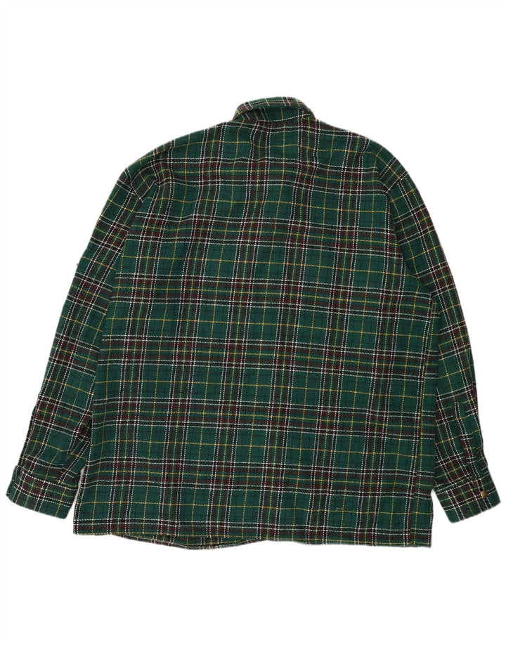 Camicia da uomo vintage in flanella 2XL a quadri verdi