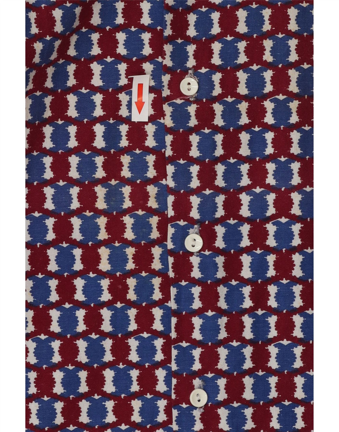 Camicia vintage da uomo grande geometrica multicolore