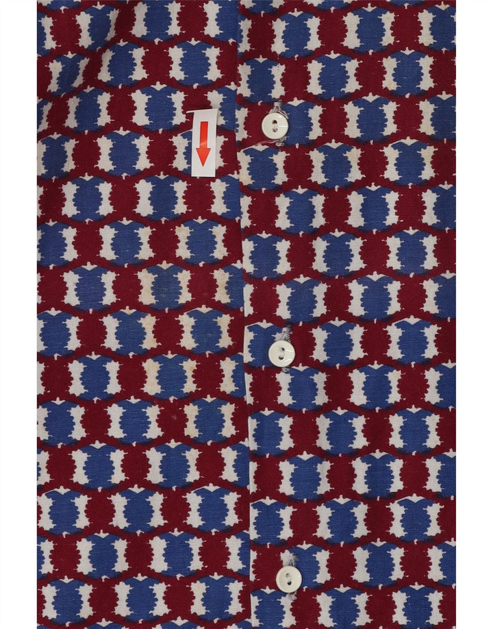 Camicia vintage da uomo grande geometrica multicolore