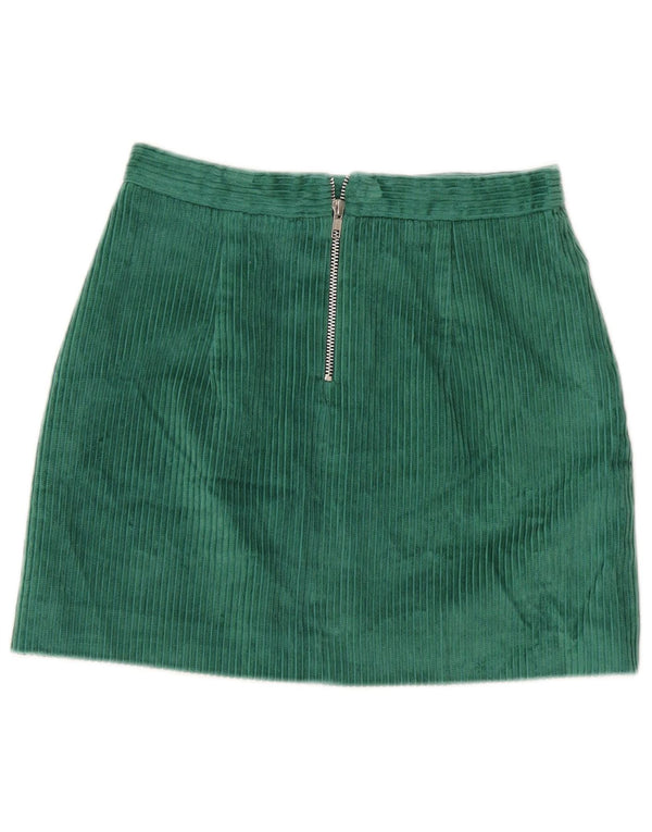 Mini gonna in velluto a coste da donna Jack Wills UK 10 piccola W28 cotone verde