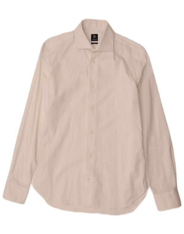 Camicia Boggi da uomo slim fit taglia 39 15 1/2 cotone bianco medio