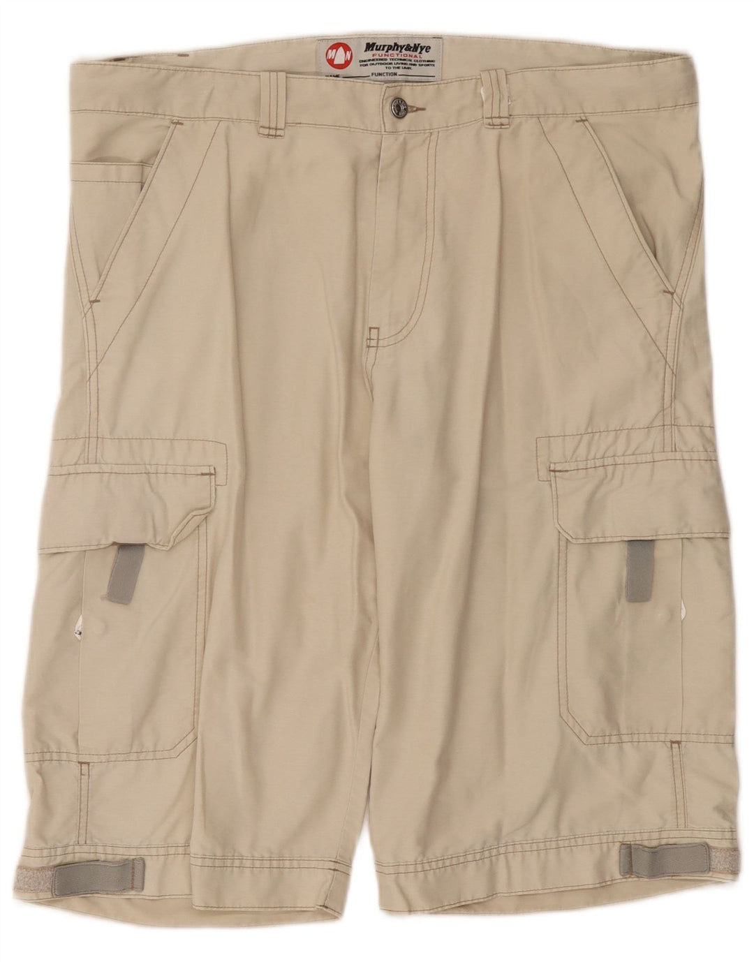 Pantaloncini cargo da uomo Murphy & Nye W38 XL in cotone beige