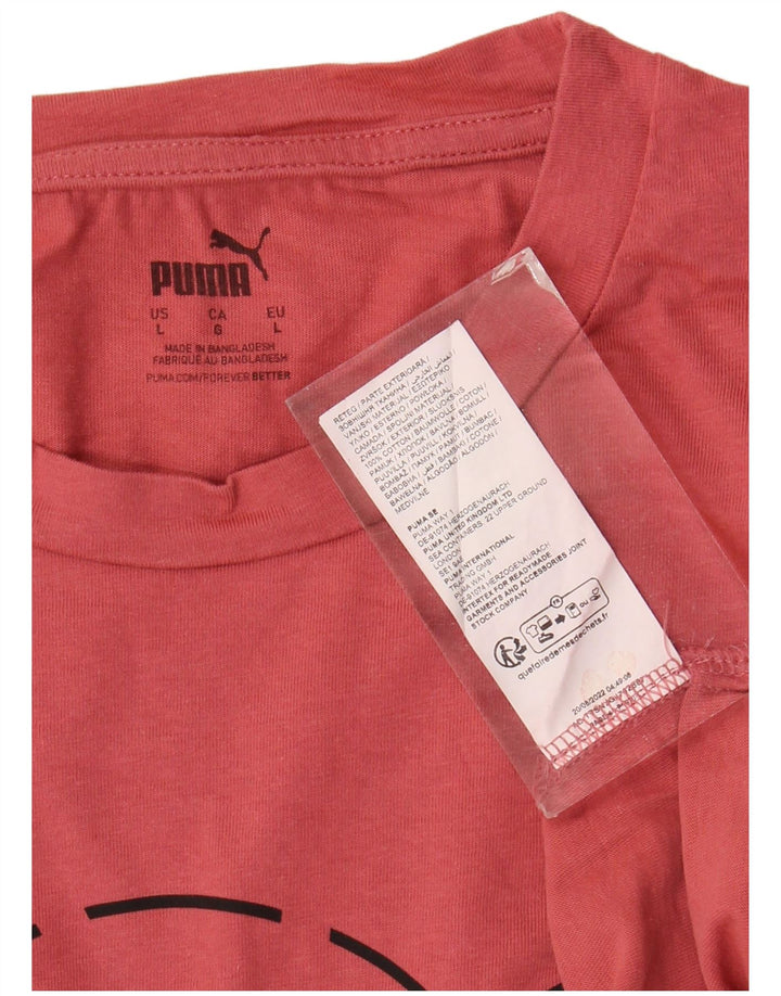 T-shirt grafica da uomo Puma Top grande in cotone rosso