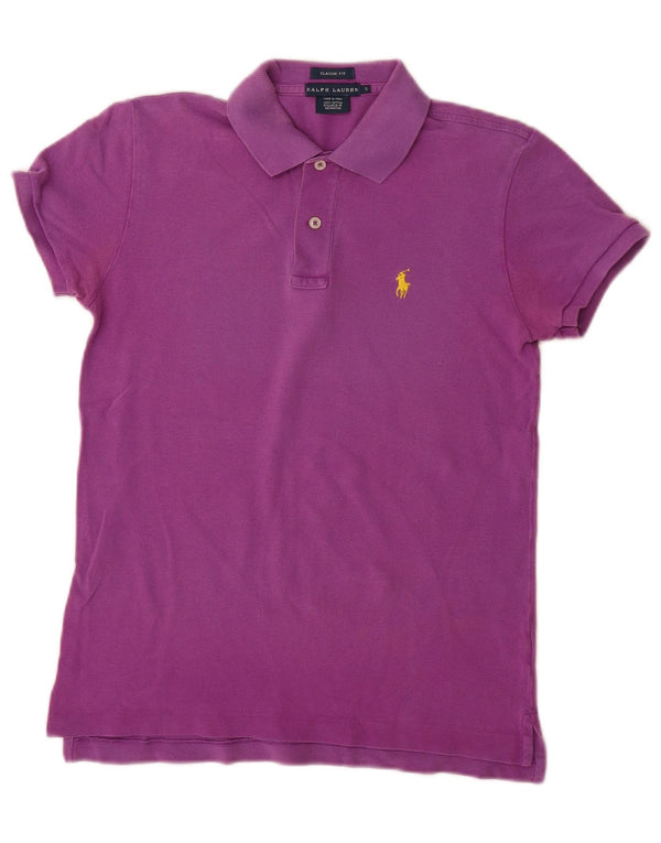 Polo Ralph Lauren da donna dalla vestibilità classica UK 10 piccola in cotone viola
