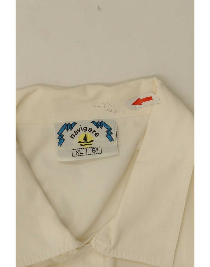 Camicia a maniche corte da uomo Navigare XL bianca