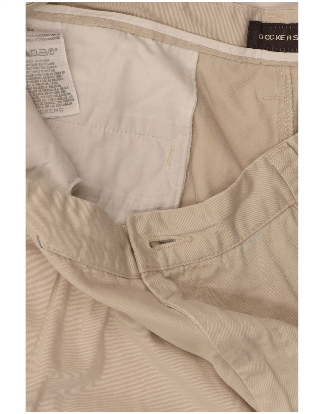 Pantaloncini cargo da uomo Dockers W34 grandi in cotone beige