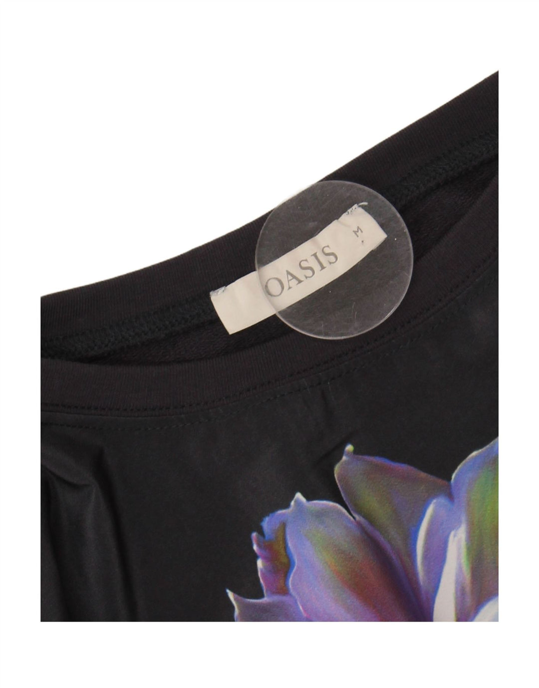 OASIS Womens Graphic Sweatshirt Jumper UK 14 Medium Navy Blue Floral