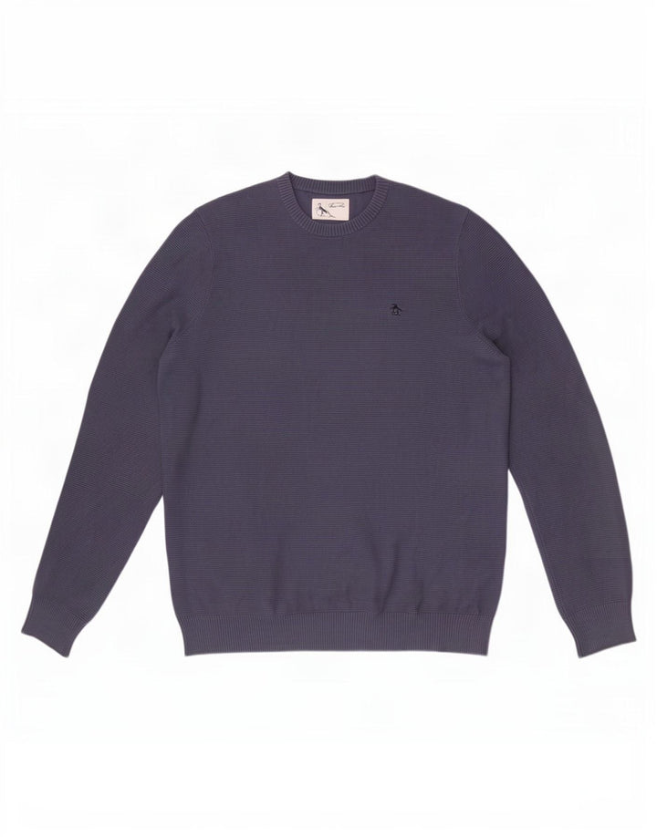 Maglione da uomo girocollo Penguin, grande cotone blu