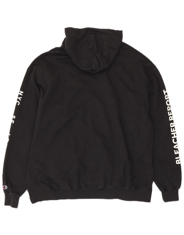 Felpa con cappuccio grafica da uomo Champion 2XL cotone nero