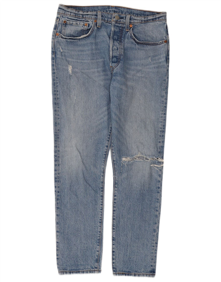 Jeans dritti effetto vissuto Levi's 501 da donna W30 L30 in cotone blu