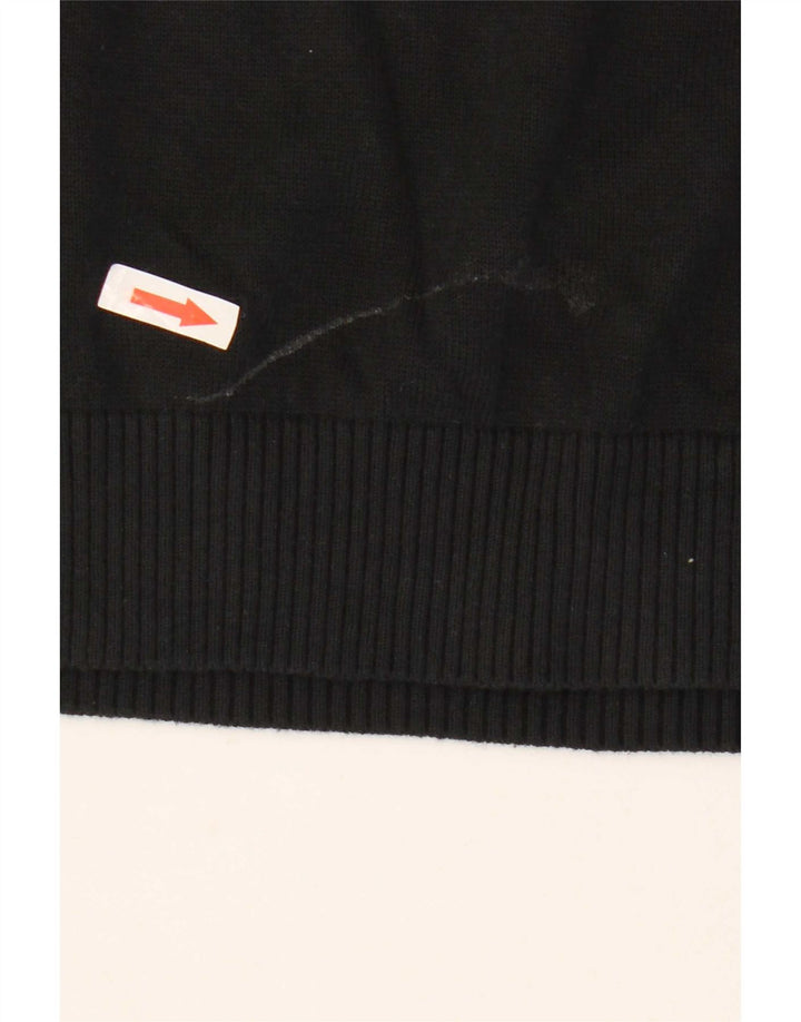 Maglione maglione con scollo a V da uomo Tommy Hilfiger cotone nero medio