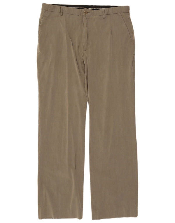 Pantaloni Chino Dritti Da Uomo Benetton W36 L32 Cotone Grigio