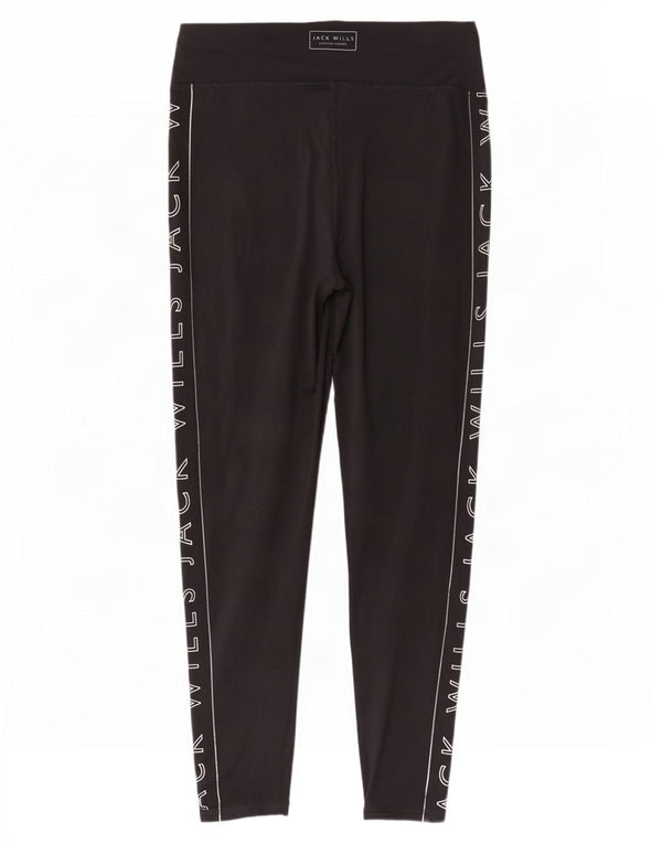 Leggings grafici da donna Jack Wills UK 12 poliestere nero medio