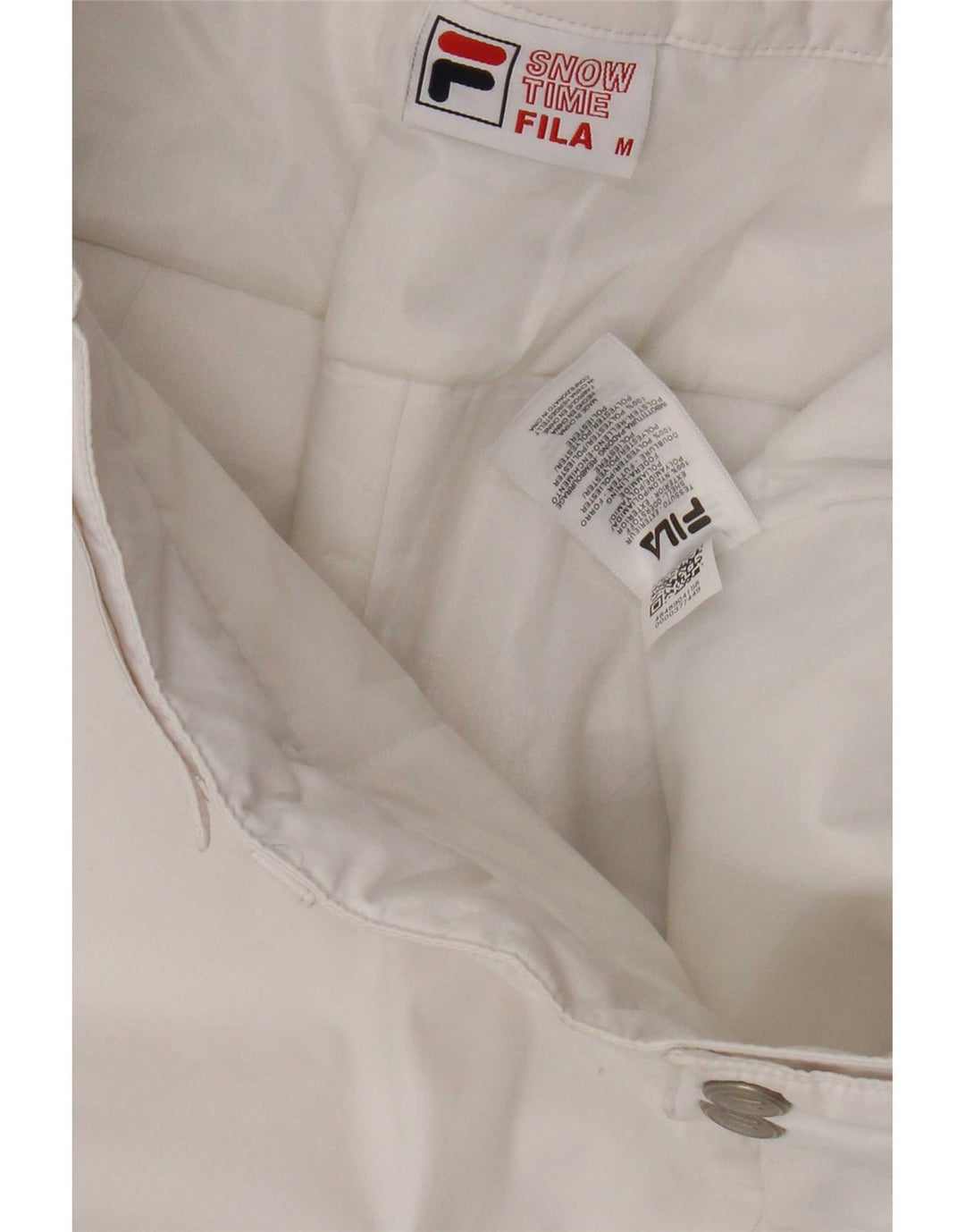 Pantaloni da sci Fila da uomo in nylon color block bianco medio