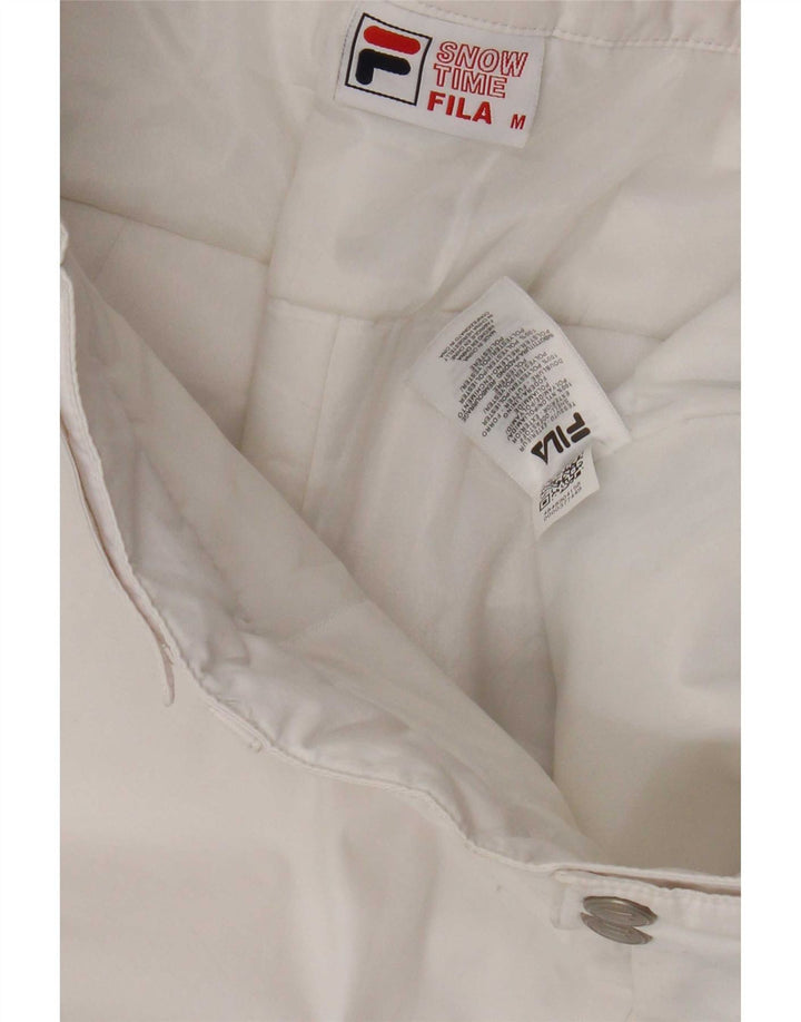 Pantaloni da sci Fila da uomo in nylon color block bianco medio