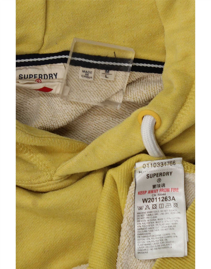 Maglione con cappuccio grafico da uomo Superdry in cotone giallo medio