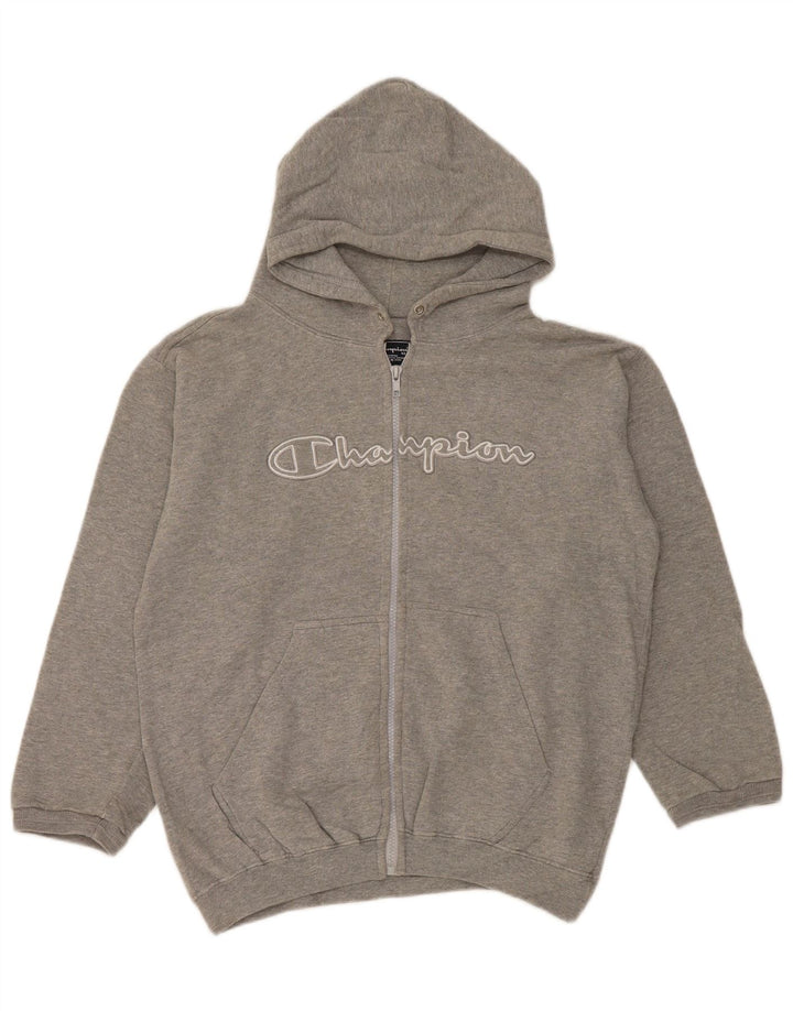 Maglione con cappuccio e zip grafica Champion da ragazzo 13-14 anni Grigio