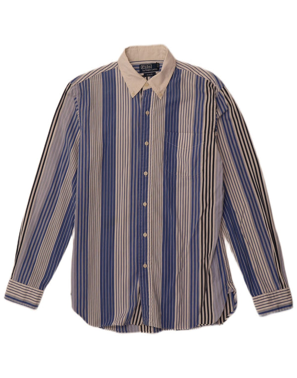 POLO RALPH LAUREN Camicia da uomo su misura in cotone a righe blu medio