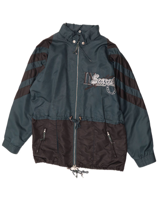 Giacca antipioggia con cappuccio grafico da uomo Colorado UK 44 2XL Verde Colourblock