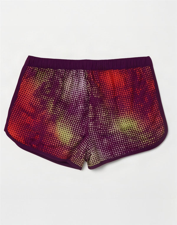 Pantaloncini sportivi Adidas Climalite da donna UK 10 piccoli viola maculati
