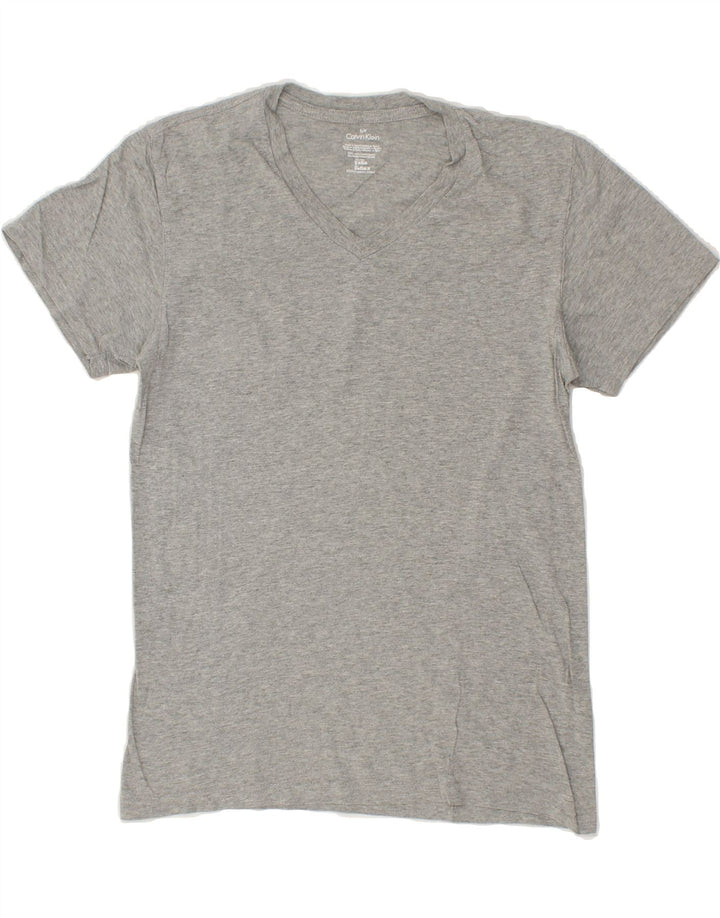 CALVIN KLEIN Mens T-Shirt Top UK 10 Small Grey Cotton Vintage Calvin Klein and Second-Hand Calvin Klein from Messina Hembry 