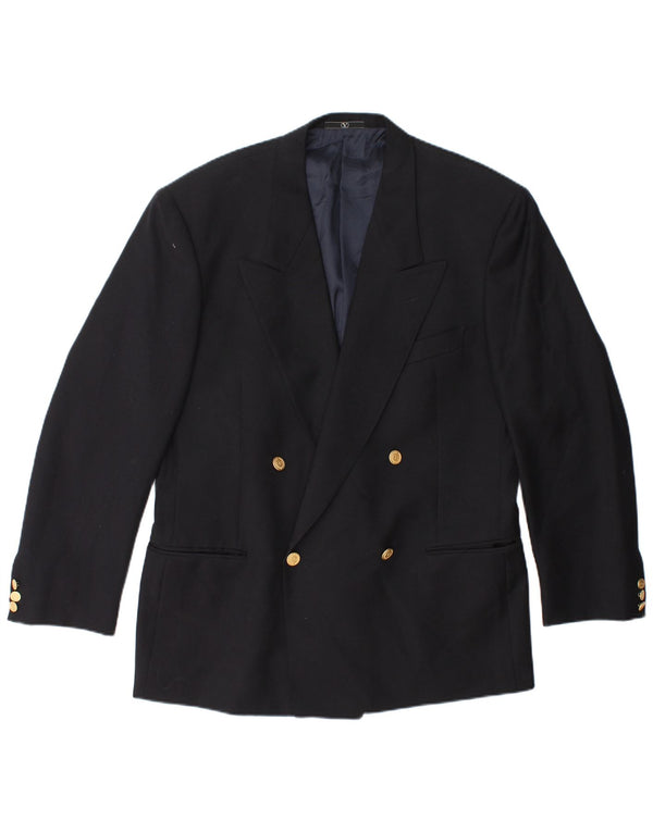 Giacca Blazer Doppiopetto Uomo Valentino IT 52 XL Lana Vergine Nera