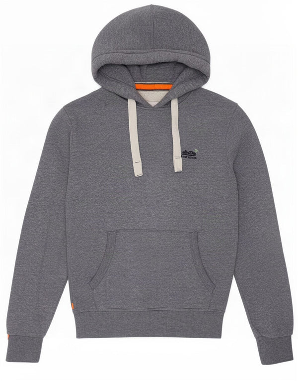 Maglione con cappuccio da uomo Superdry Small in cotone chiazzato grigio