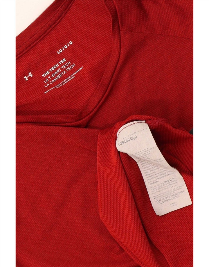 T-shirt da uomo Under Armour Top grande rosso in poliestere